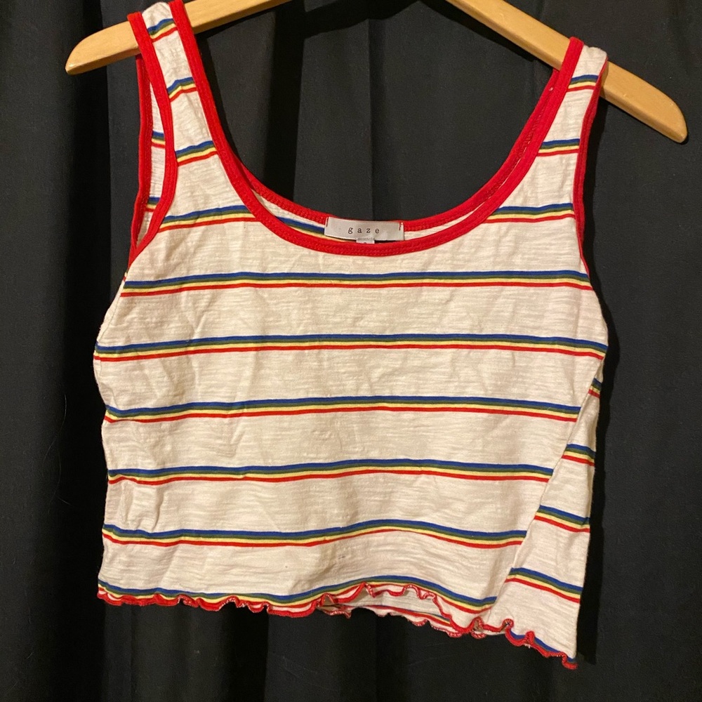 rainbow cropped tank